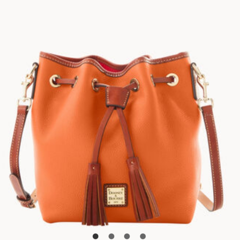 NEW!  Dooney & Bourke Draw String Crossbody Pebble Leather bag NWT - Picture 5 of 9